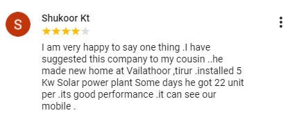 Best solar panel installation companies in Calicut, Kerala Testimonial on new solar roof-top projects.